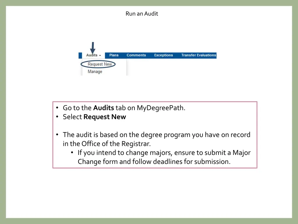 run an audit 1