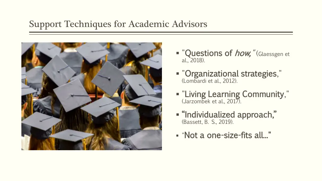support techniques for academic advisors