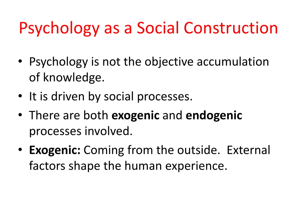 psychology as a social construction