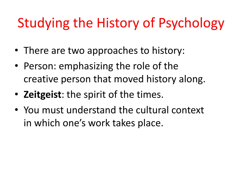 studying the history of psychology