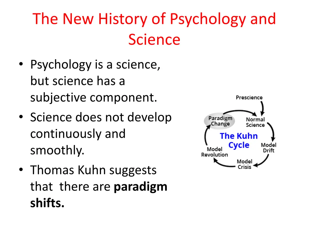 the new history of psychology and science