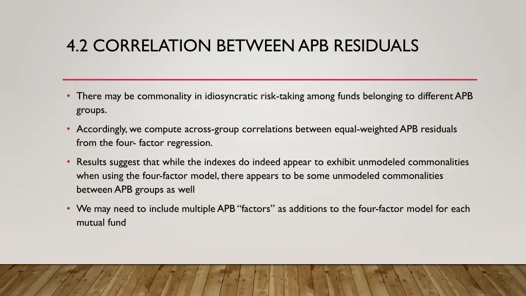 4 2 correlation between apb residuals