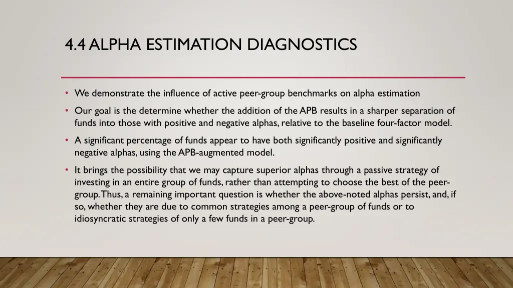 4 4alpha estimation diagnostics