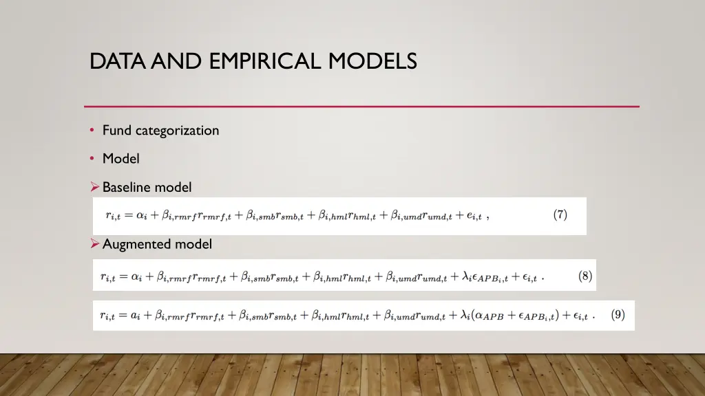 dataand empirical models