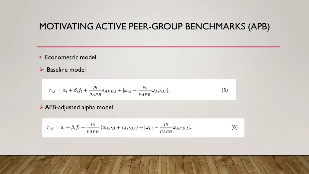 motivating active peer group benchmarks apb 1
