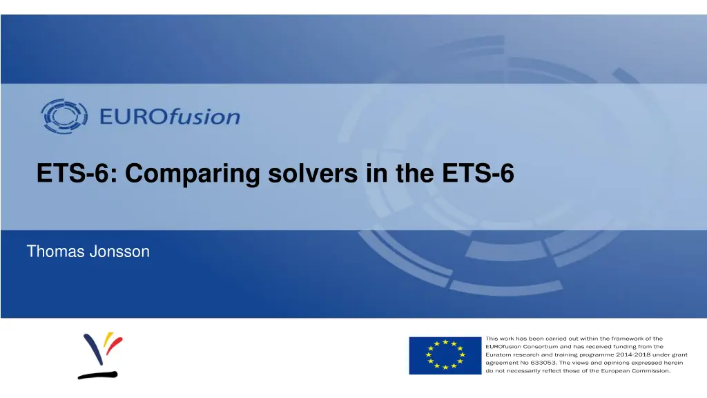 ets 6 comparing solvers in the ets 6