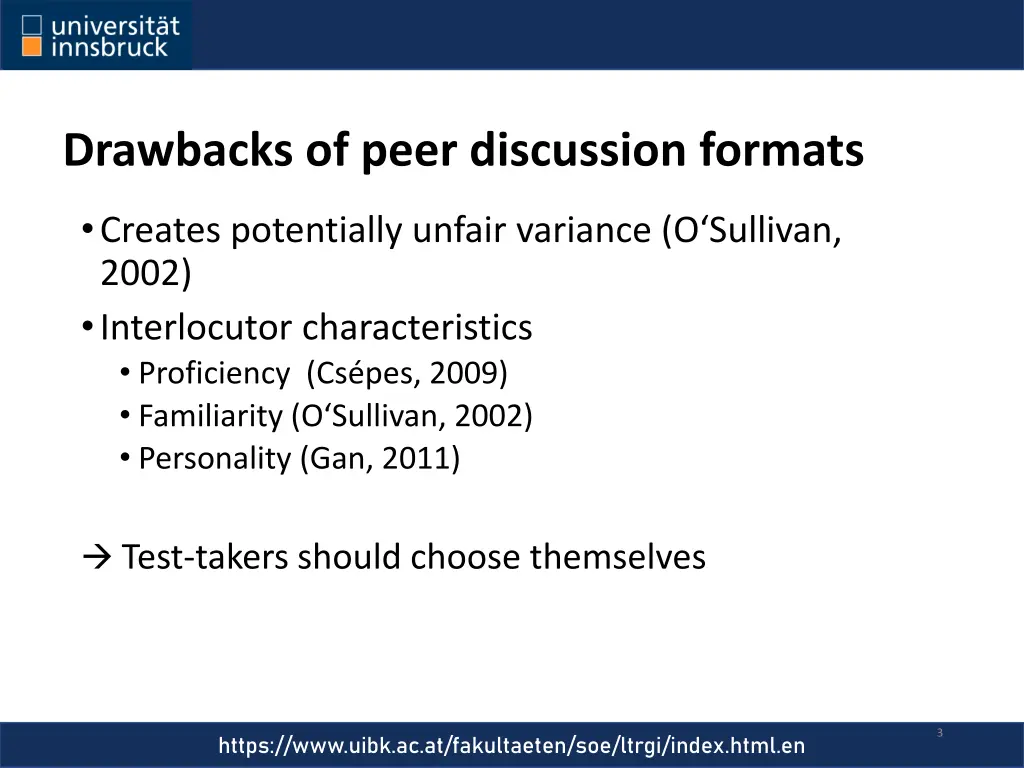 drawbacks of peer discussion formats