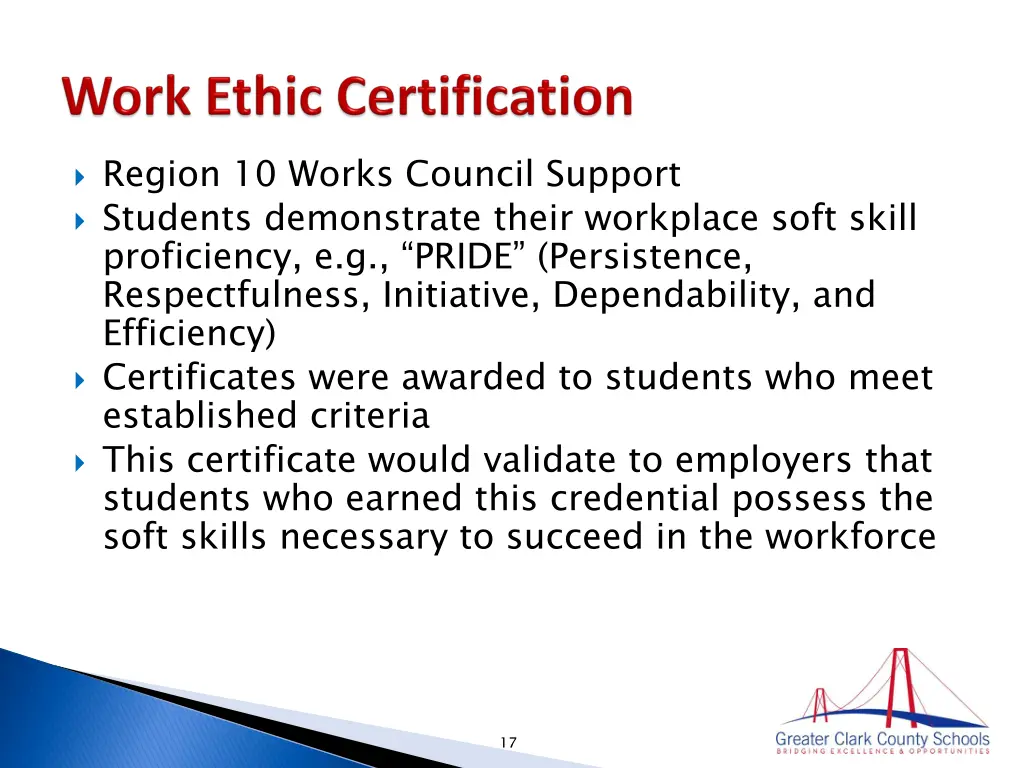 region 10 works council support students