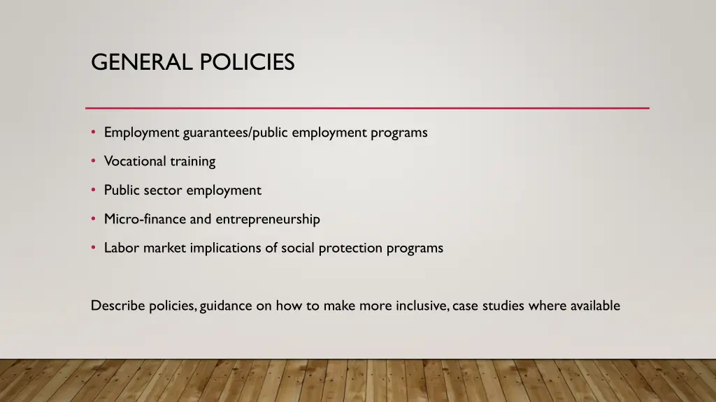 general policies