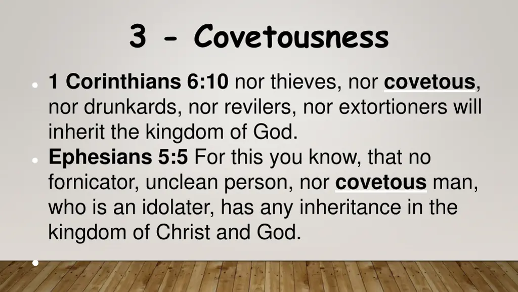 3 covetousness 3