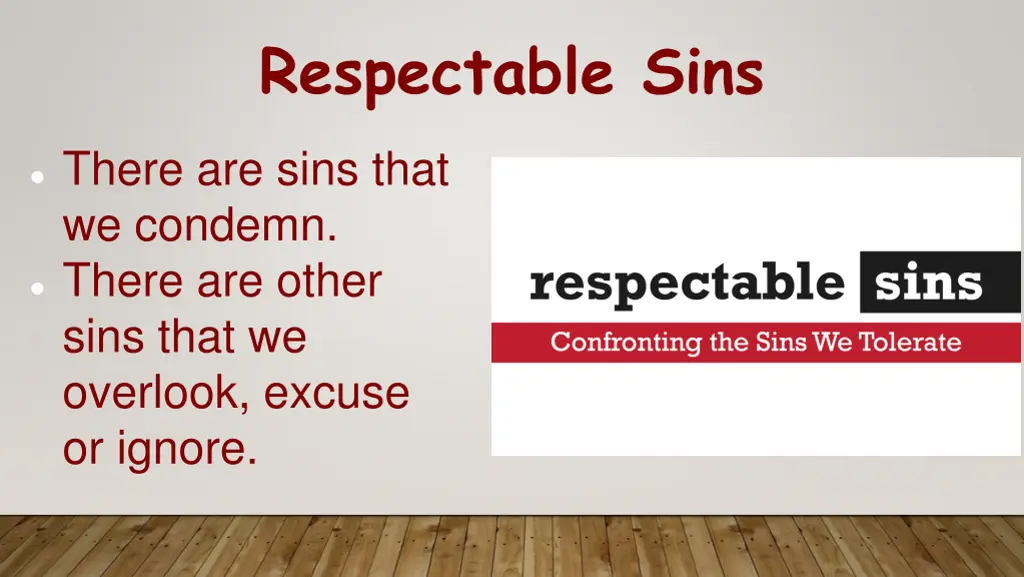 respectable sins