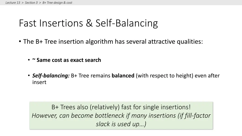 lecture 13 section 3 b tree design cost lecture 2