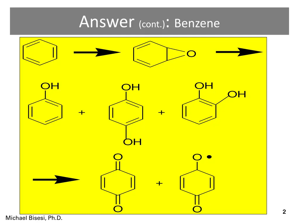 answer cont benzene