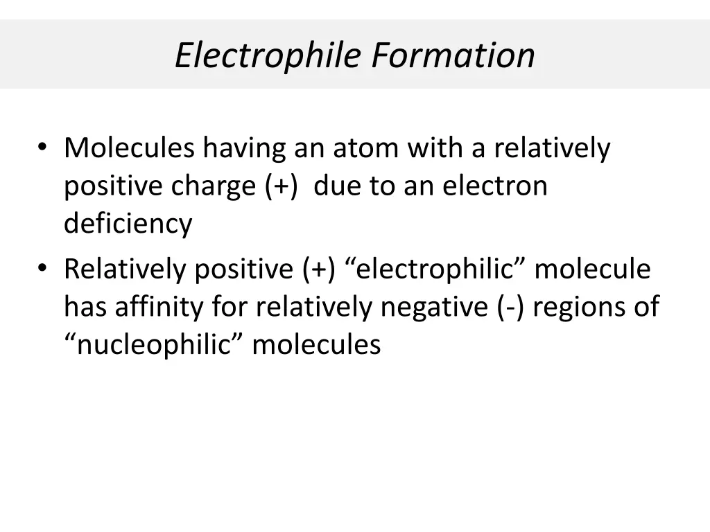electrophile formation
