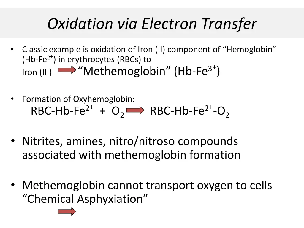 oxidation via electron transfer