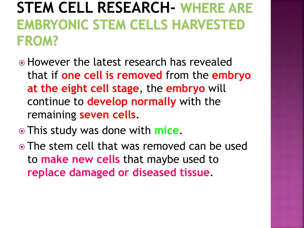 stem cell research where are embryonic stem cells 2