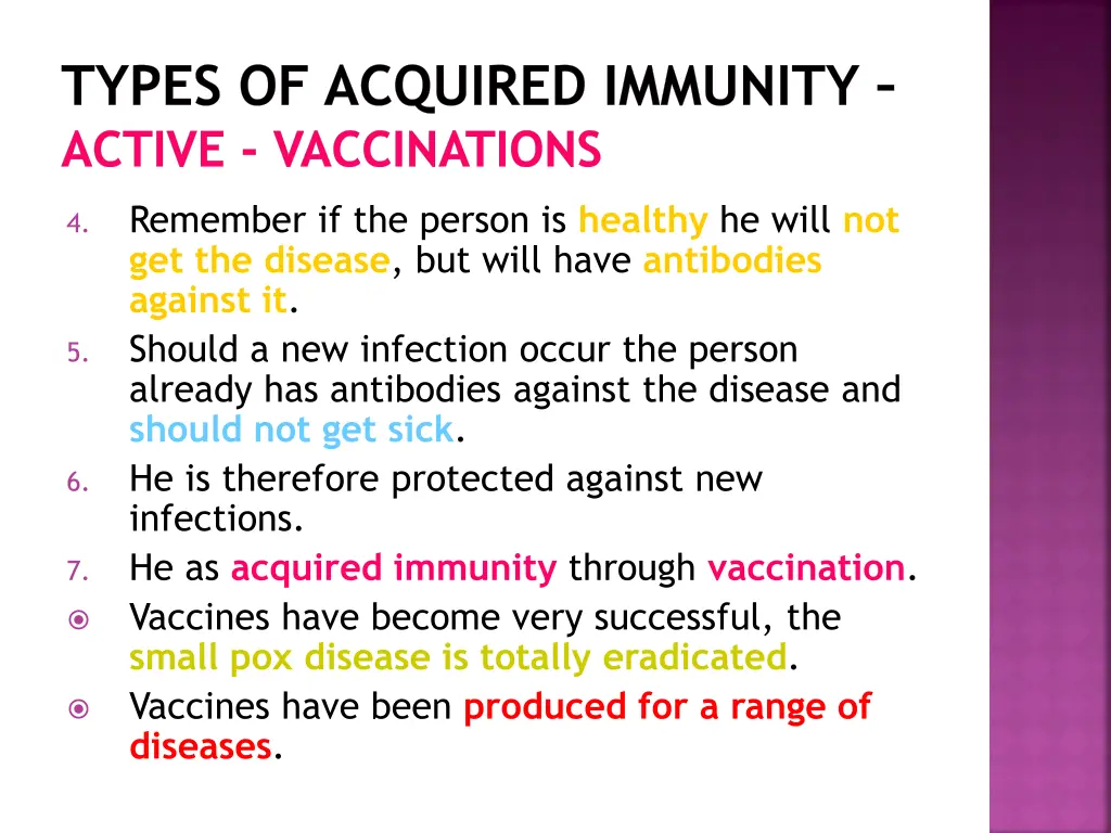 types of acquired immunity active vaccinations 1
