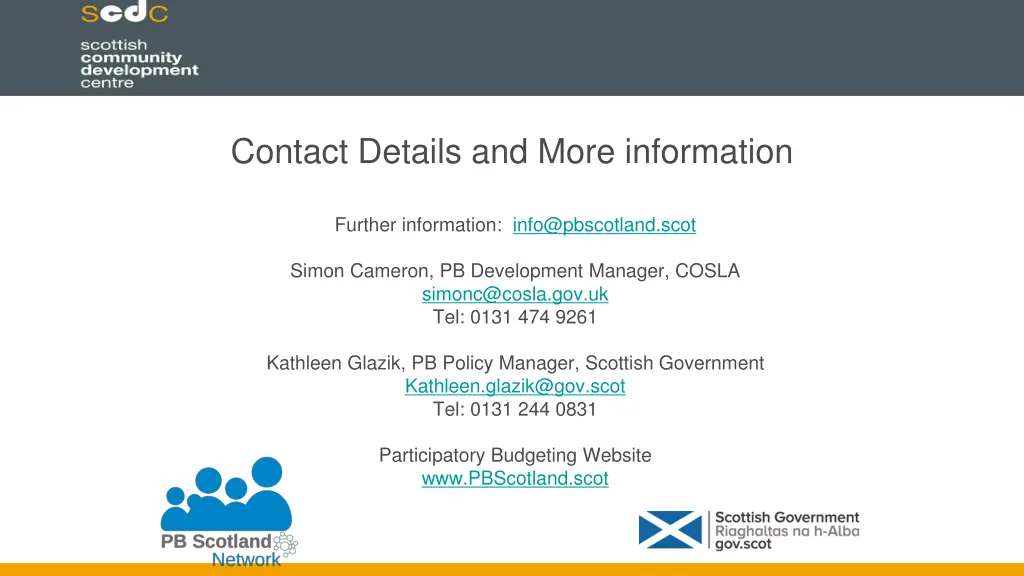 contact details and more information