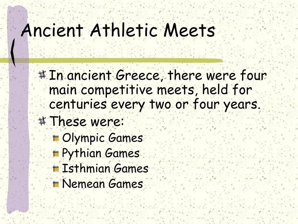 ancient athletic meets