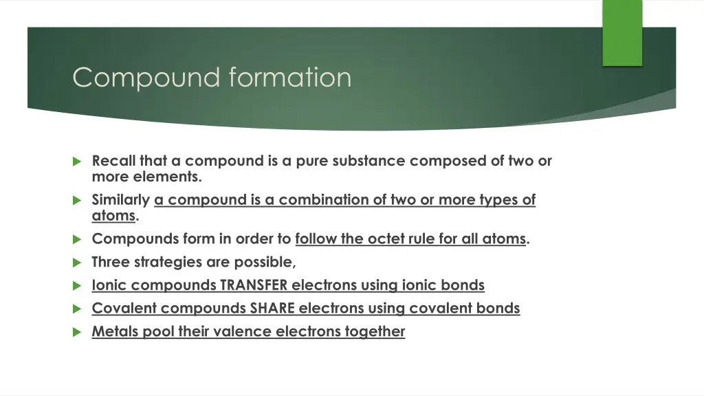 compound formation
