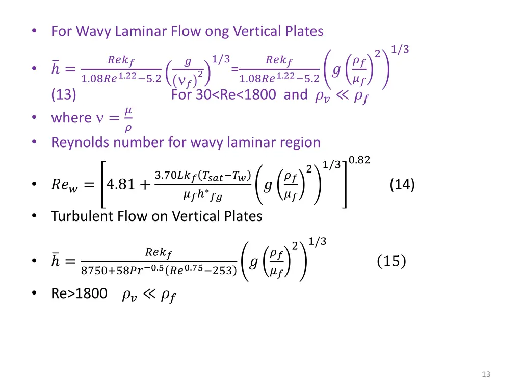 for wavy laminar flow ong vertical plates