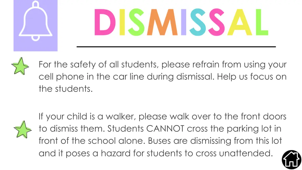 for the safety of all students please refrain