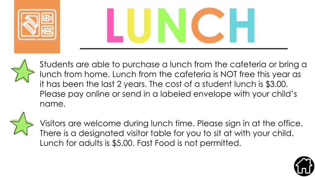 students are able to purchase a lunch from