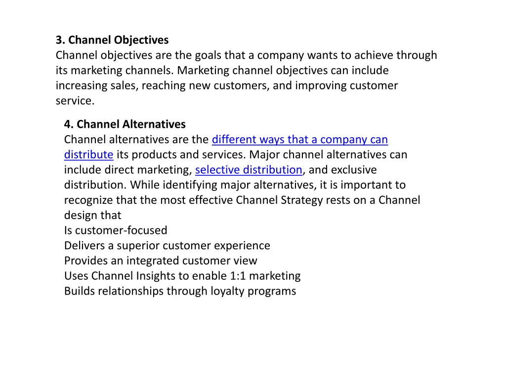 3 channel objectives channel objectives