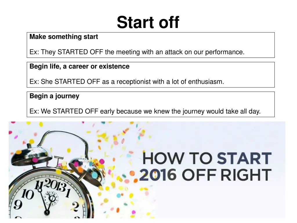start off