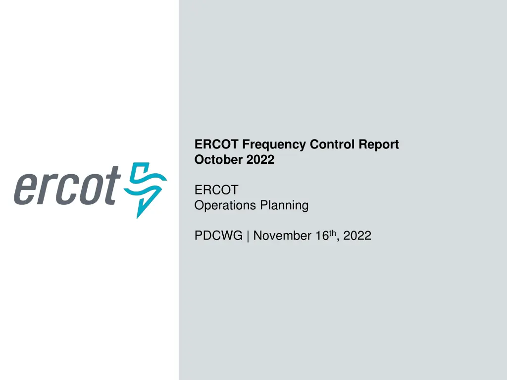 ercot frequency control report october 2022