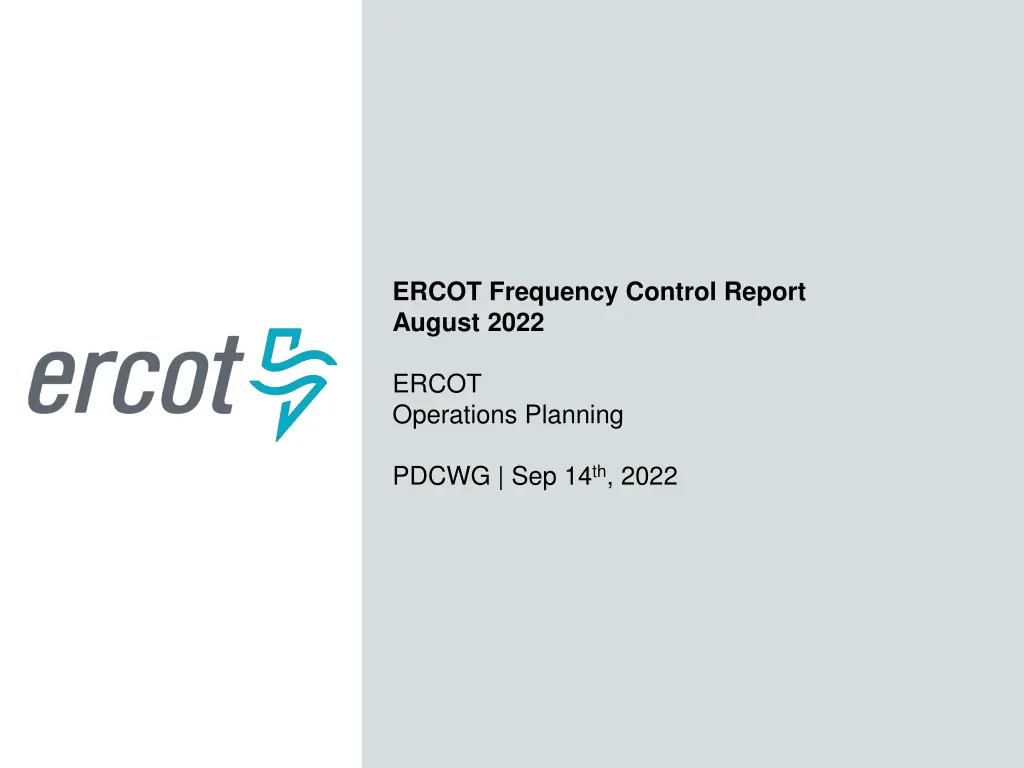 ercot frequency control report august 2022