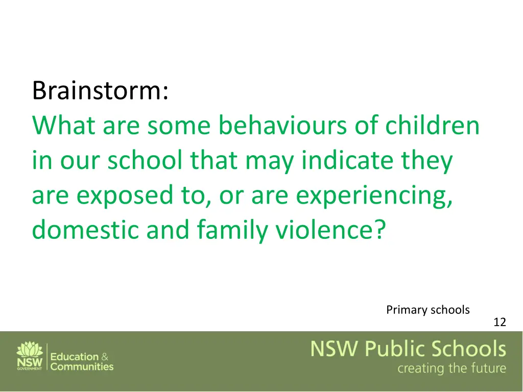 brainstorm what are some behaviours of children