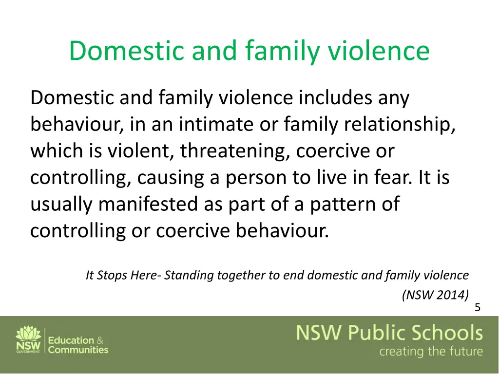 domestic and family violence