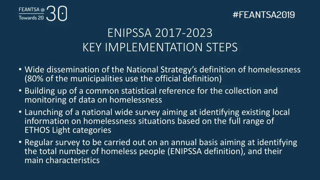 enipssa 2017 2023 key implementation steps