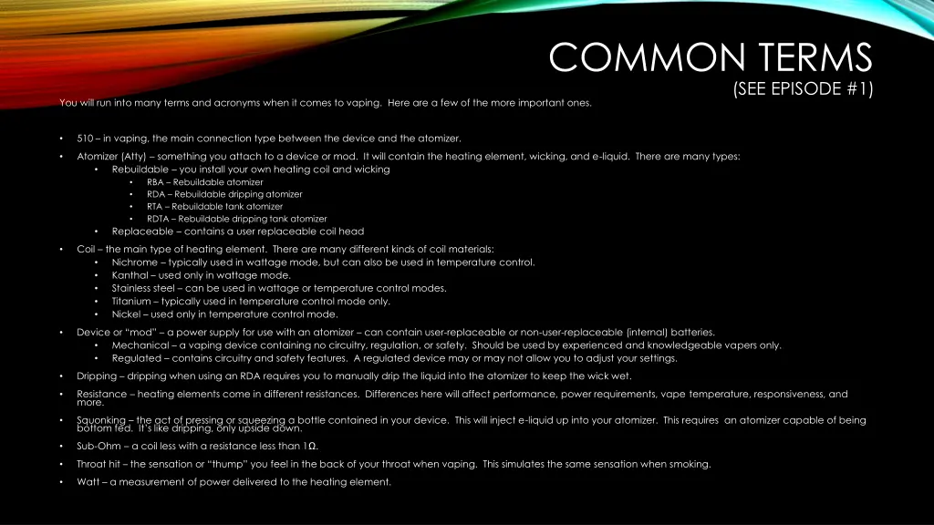 common terms