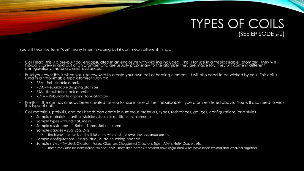 types of coils