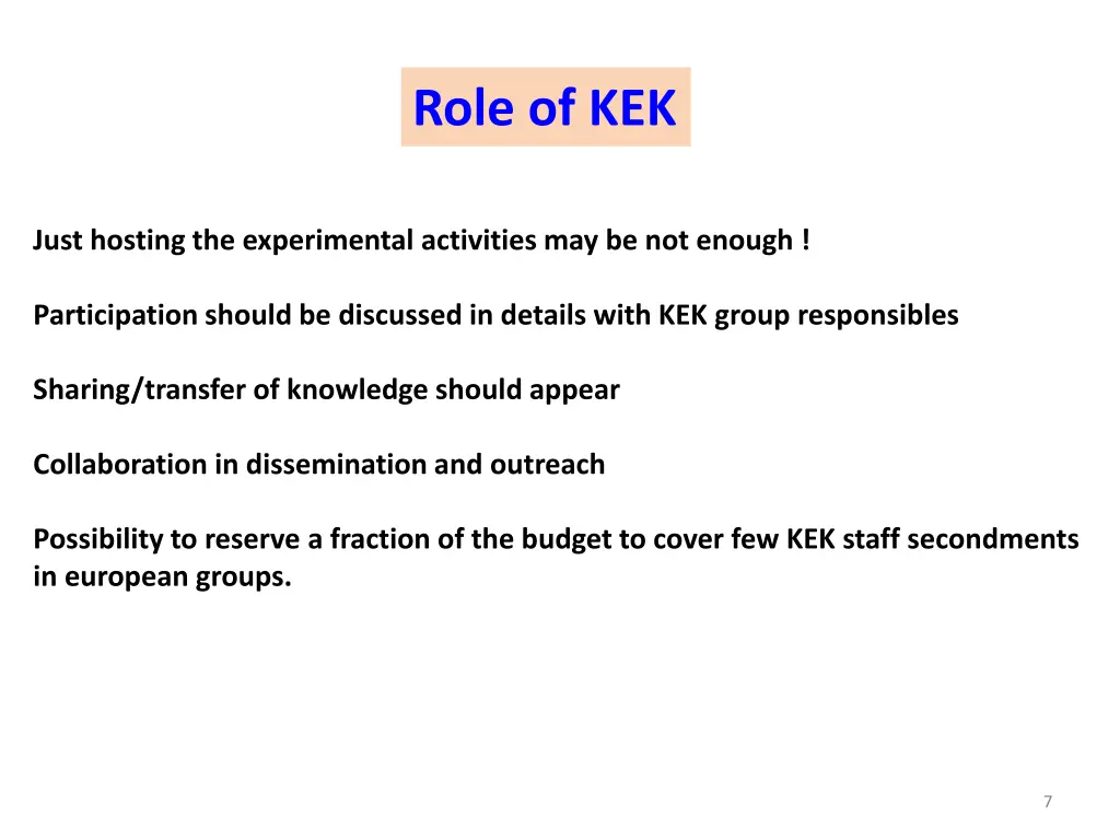 role of kek