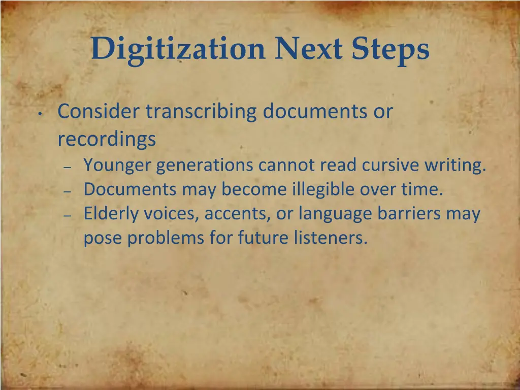 digitization next steps