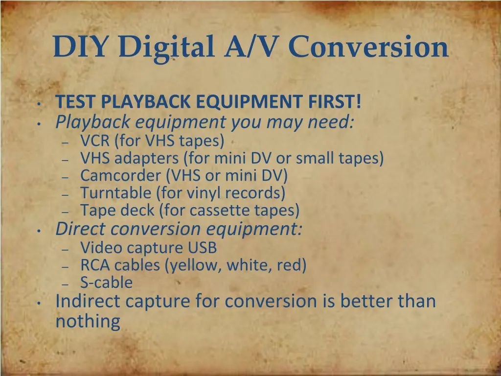 diy digital a v conversion