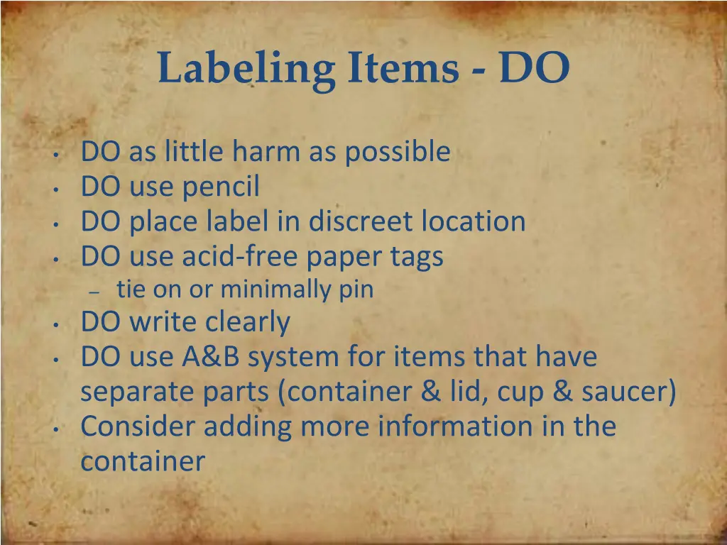 labeling items do