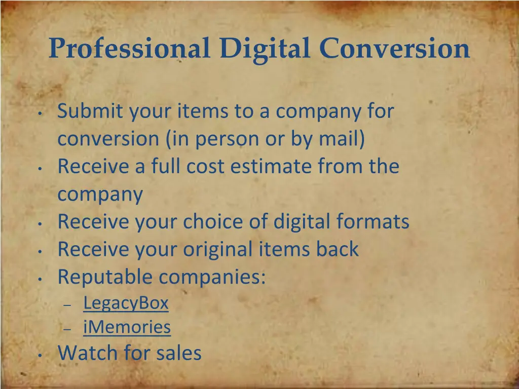 professional digital conversion
