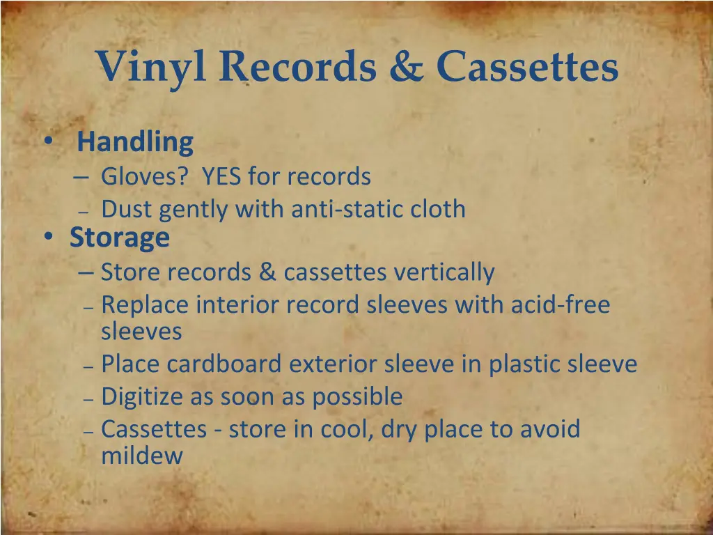 vinyl records cassettes