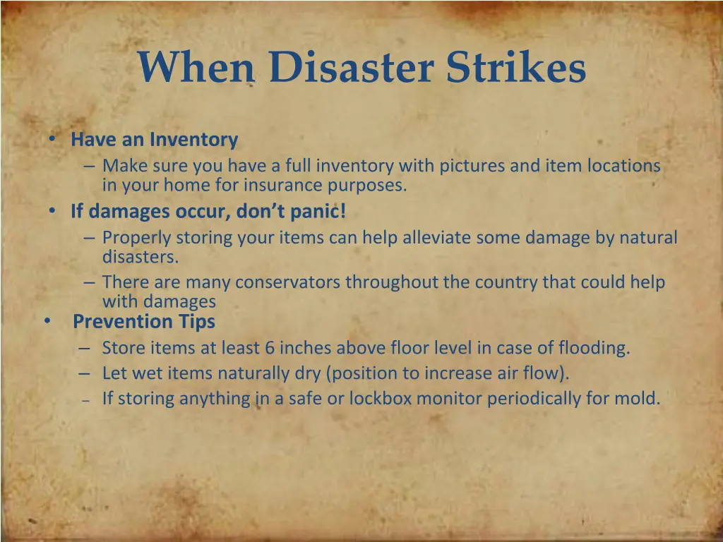 when disaster strikes