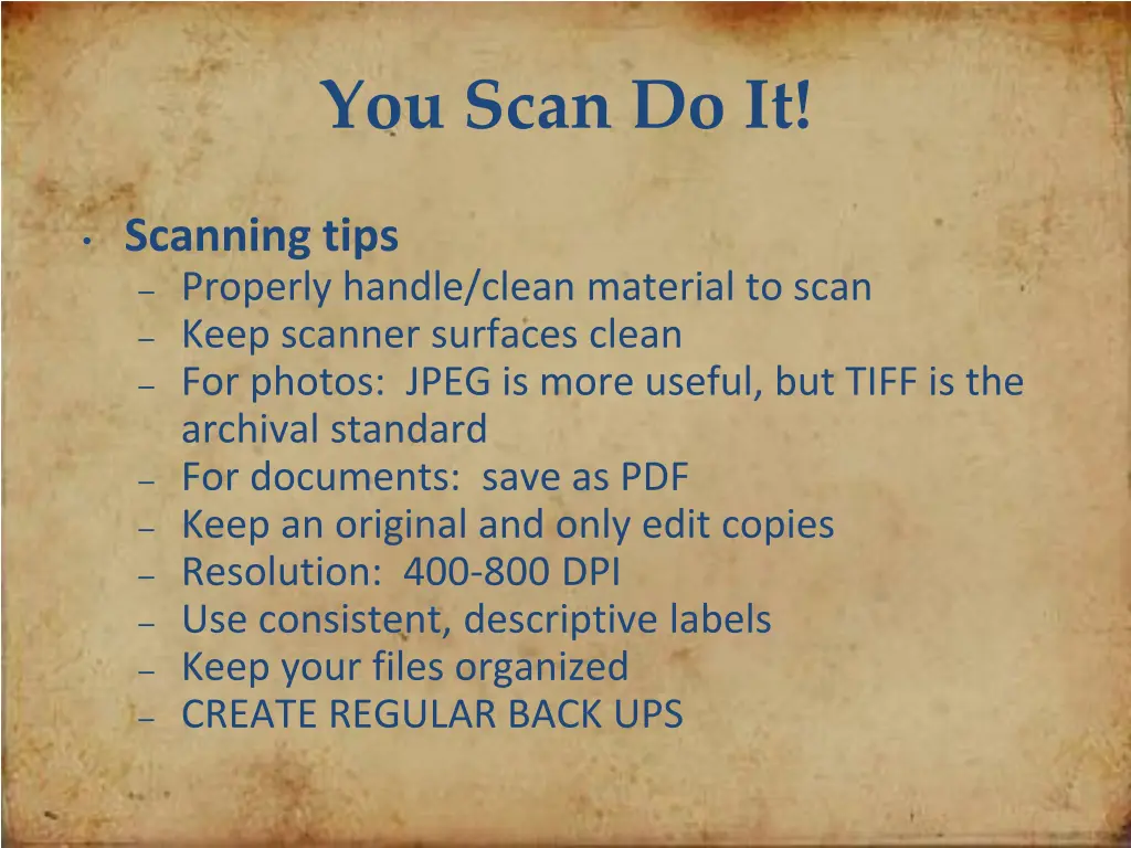 you scan do it
