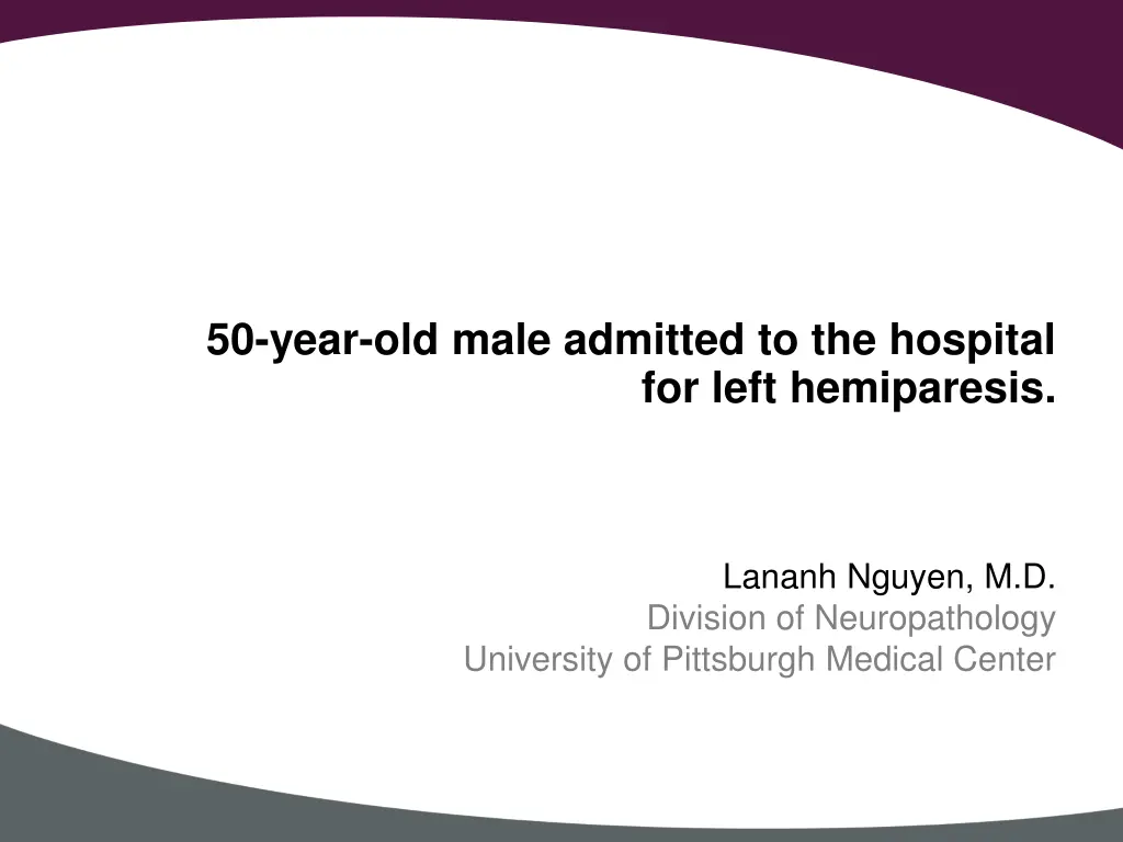 50 year old male admitted to the hospital