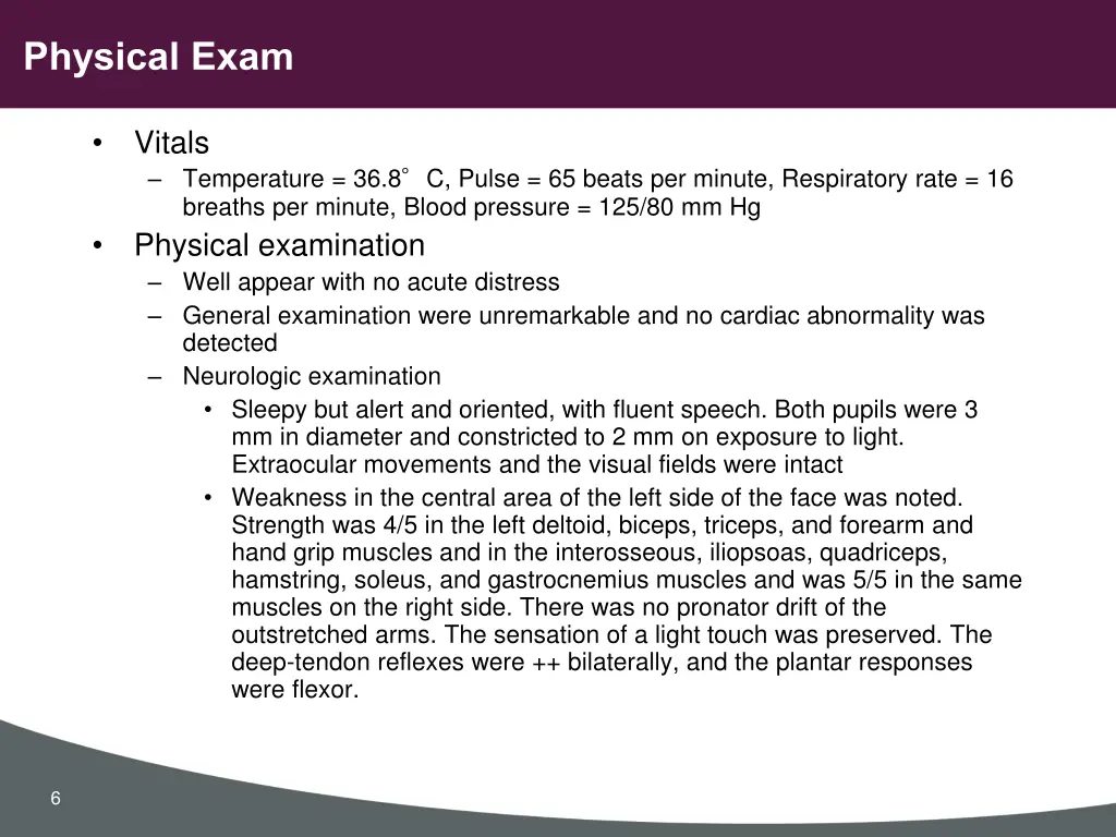 physical exam