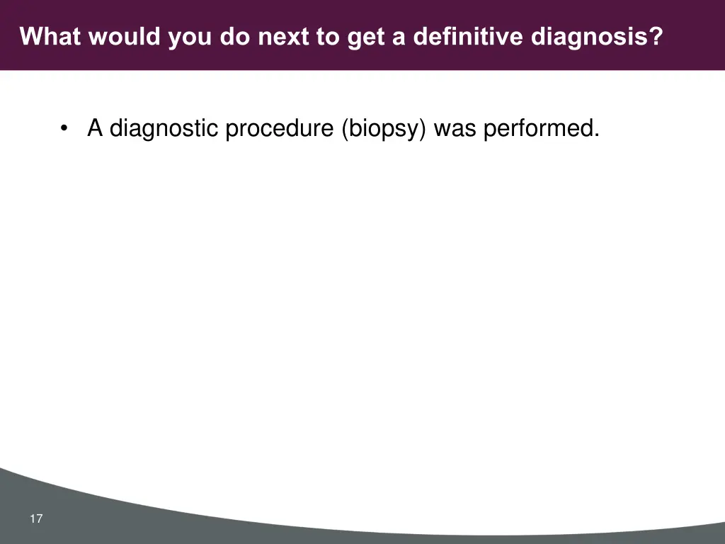 what would you do next to get a definitive 1