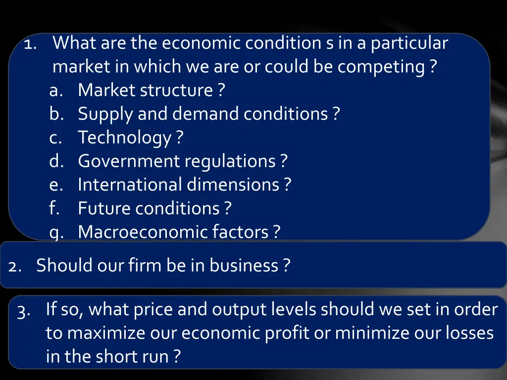 1 what are the economic condition