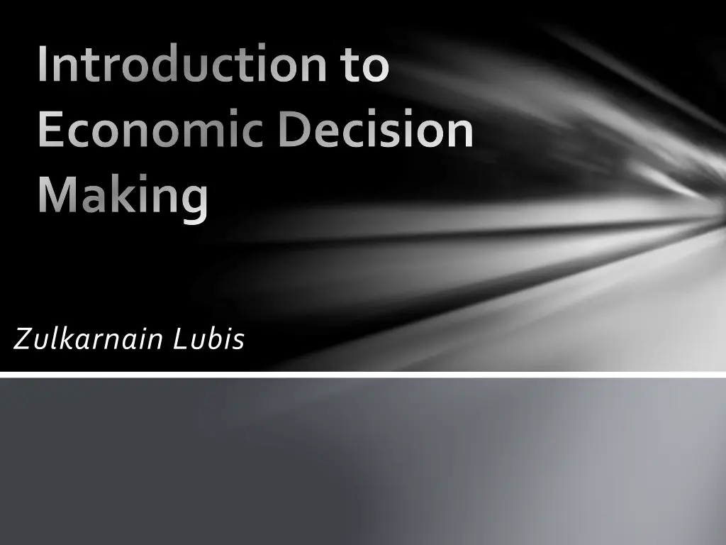 introduction to economic decision making