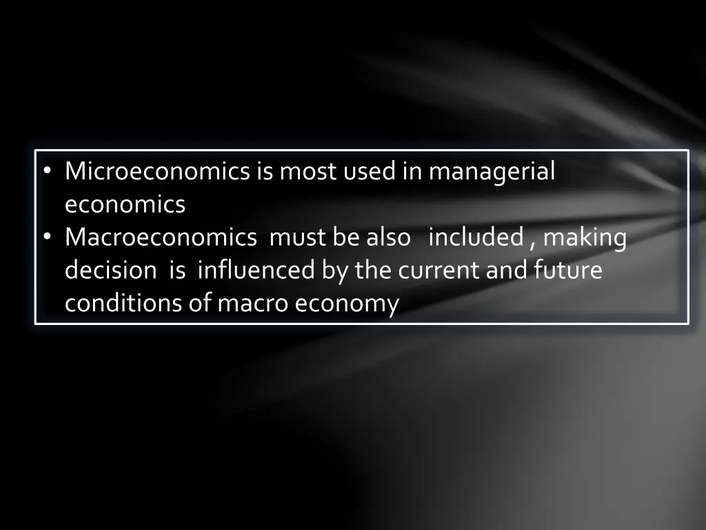 microeconomics is most used in managerial
